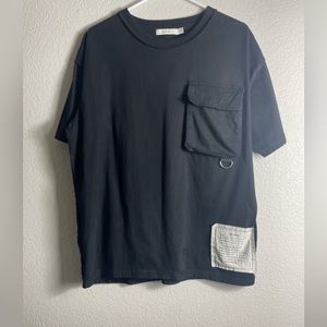 mnml mens (medium) black inside out pocket tee